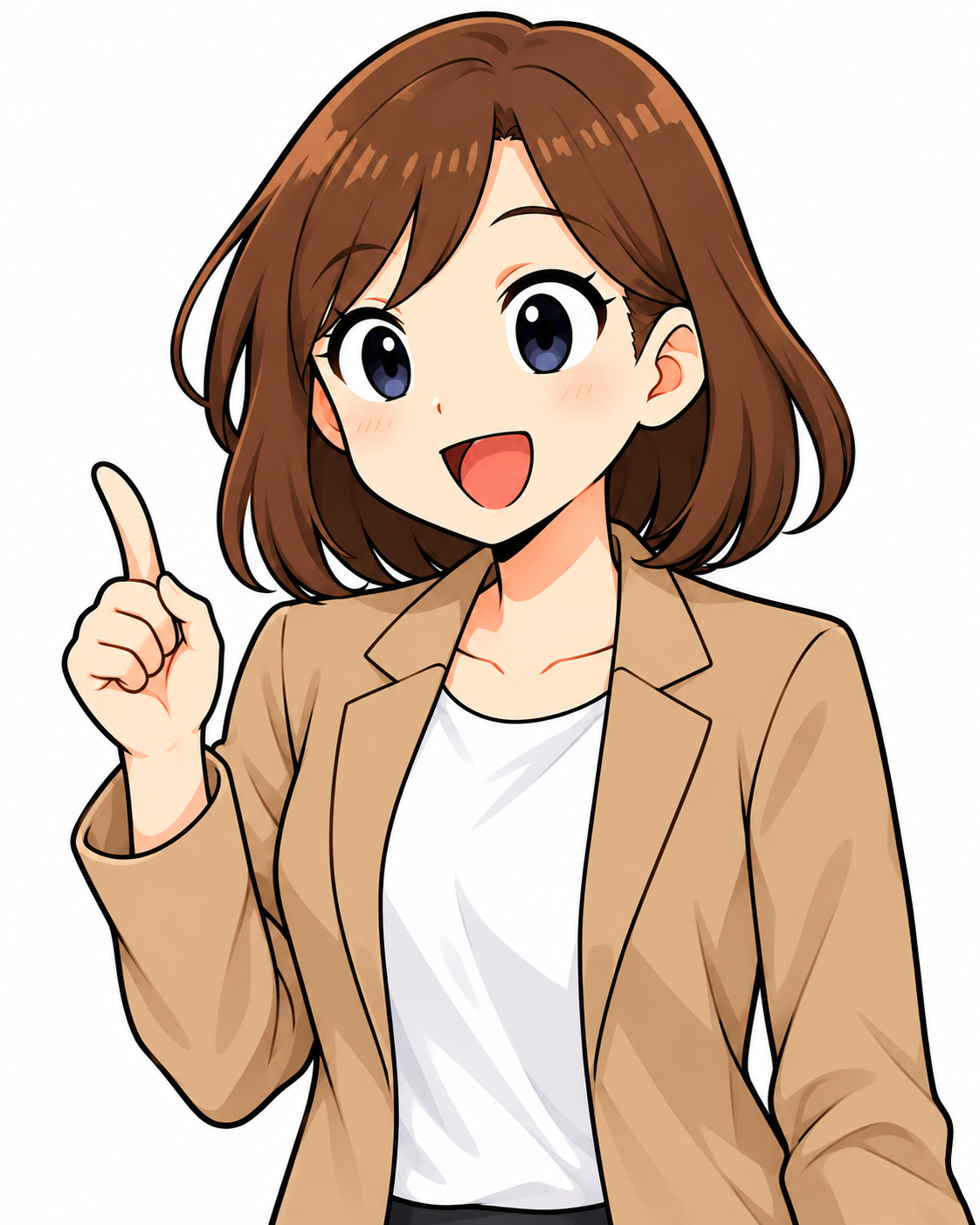 指を立てて説明する知恵